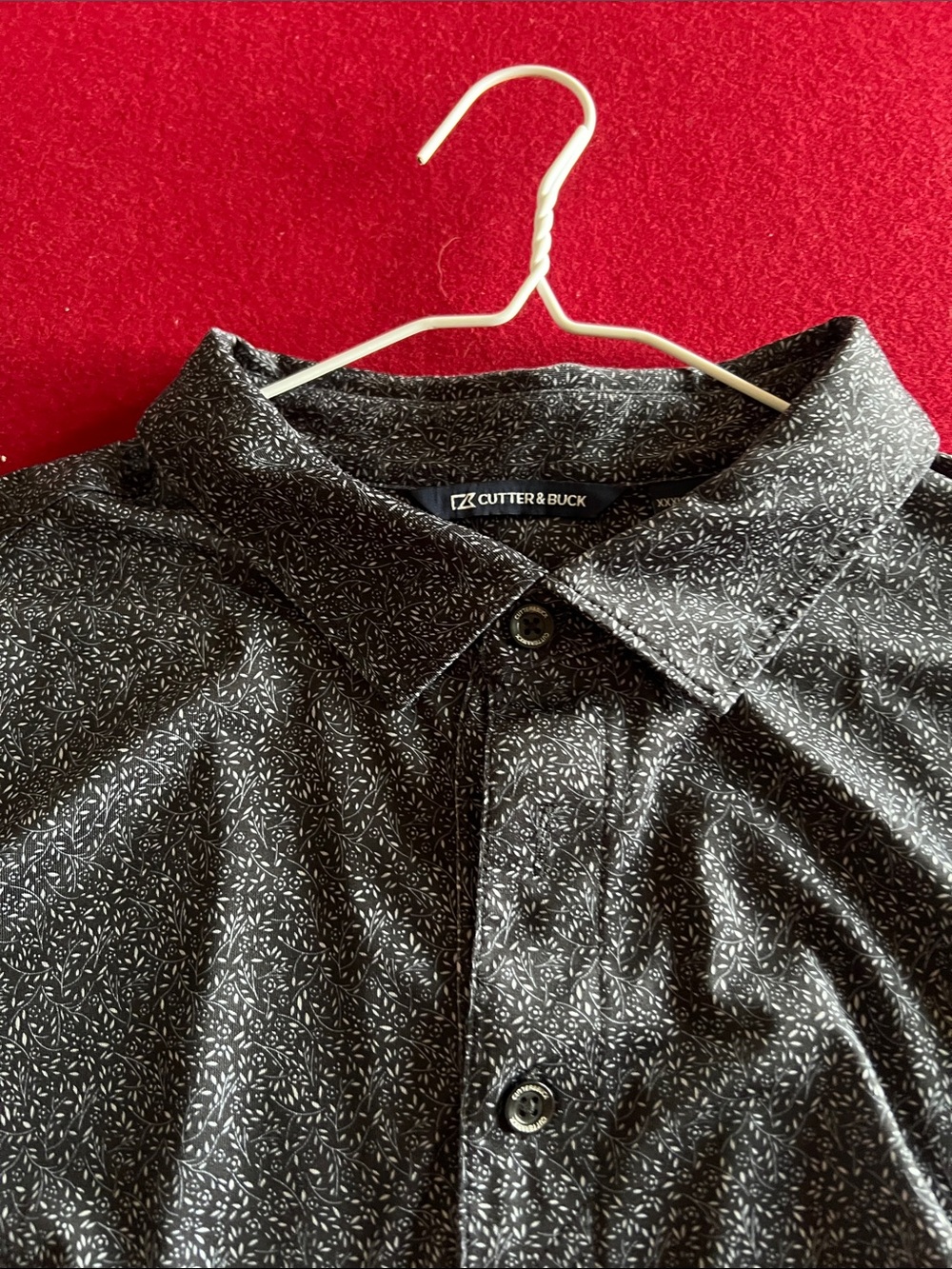 Cutter & Buck Black Shirt with White Micro-Dash Pattern